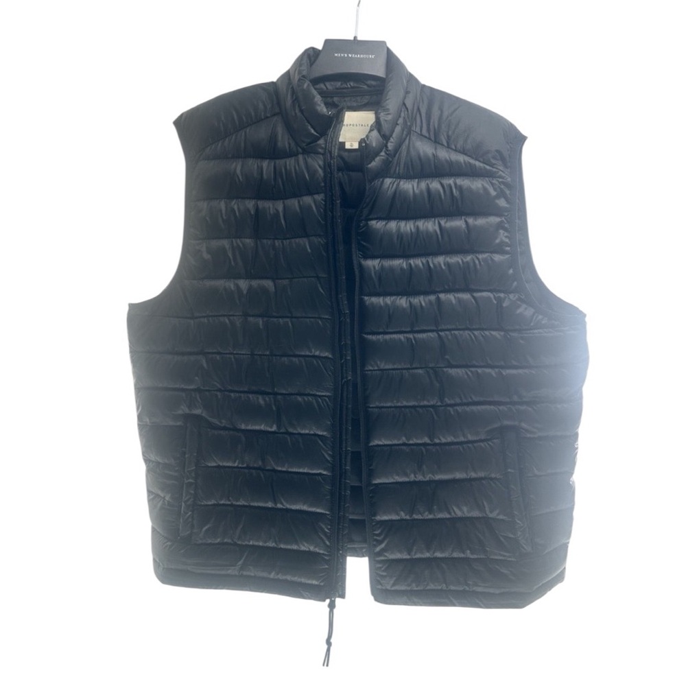 Aeropostale Quilted Puffer Vest Jacket Unisex XL Black Full Zip Lightweigh